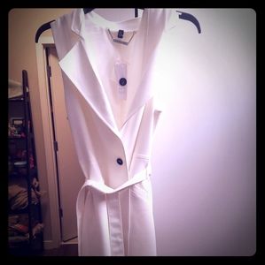 Belted Sleeveless Trench Vest